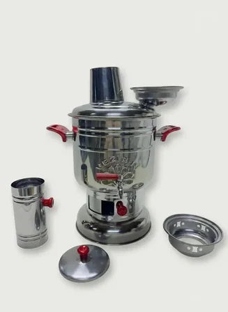 VEZİR-İŞ 4 LİTRE KÖMÜRLÜ SEMAVER KIRMIZI KULP