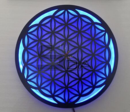 YAŞAM ÇİÇEĞİ Dekoratif LED Duvar Süsü RGB 30cm MDF