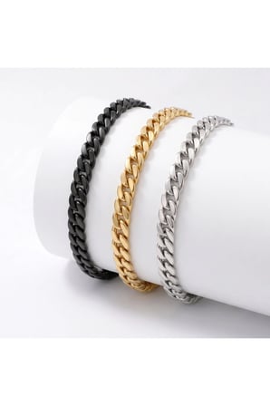 Balık Sırtı Mariner Çelik Zincir Bileklik 6mm 4227CZB2D14