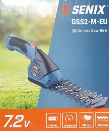 Senix GSS2-M-EU Çit ve Kenar Kesme Makinası Şarjlı Li-ion 7.2V 1.