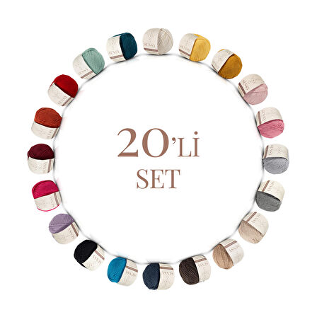 SENSY Premium 20 Adet 50gr Baby Soft Cotton Amigurumi Ve Punch İpi Set21