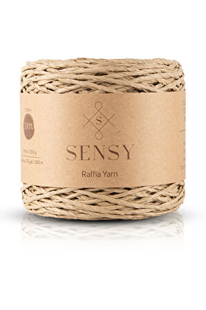 Sensy Premium 250 Gr Doğal Kağıt İp, Hasır Kağıt İplik, Rafya, Çanta, Supla, Şapka İpi, 250M  Mavi