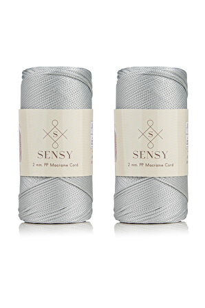 SENSY Premium 400 Gr Polyester Makrome İpi 2 mm 2li Set Ekru makrame ip supla çanta ipi No:4