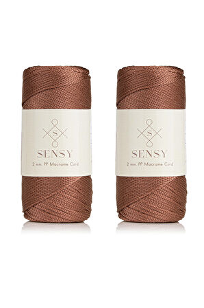 SENSY Premium 400 Gr Polyester Makrome İpi 2 mm 2li Set Ekru makrame ip supla çanta ipi No:4