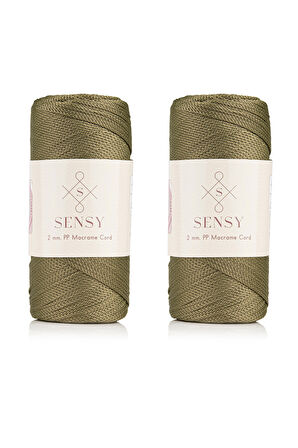 SENSY Premium 400 Gr Polyester Makrome İpi 2 mm 2li Set Ekru makrame ip supla çanta ipi No:4