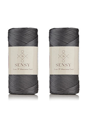 SENSY Premium 400 Gr Polyester Makrome İpi 2 mm 2li Set Ekru makrame ip supla çanta ipi No:4