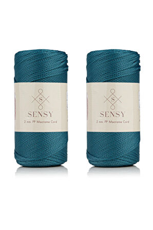 SENSY Premium 400 Gr Polyester Makrome İpi 2 mm 2li Set Ekru makrame ip supla çanta ipi No:4