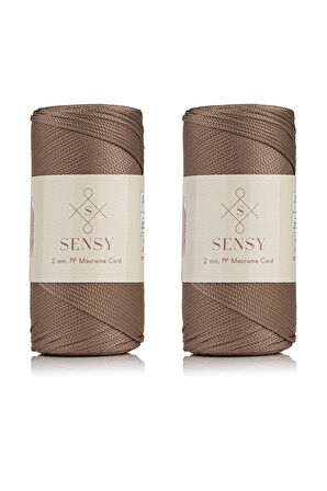 SENSY Premium 400 Gr Polyester Makrome İpi 2 mm 2li Set Ekru makrame ip supla çanta ipi No:4