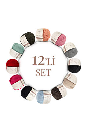 SENSY Premium 12 Adet 50gr Baby Cotton Amigurumi Ve Punch İpi 12'li Set4
