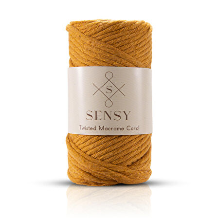SENSY Premium Taranan iplik Makrome Makrame Hobi ipi 4lü Set Hardal-Somon-Mint-Orta Gri Makrome ip
