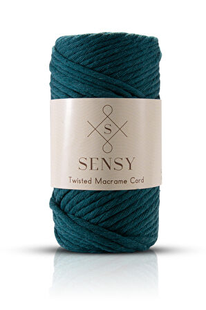 SENSY Premium Taranan Makrome Makrame Hobi ipi 4lü Set Yeşil-Hardal-Kiremit-Sütlü Kahve Makrome ip