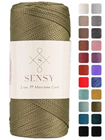 SENSY Premium 200 Gr Polyester Makrome İpi 2 MM - 230 M Supla İp Ve Çanta İpliği