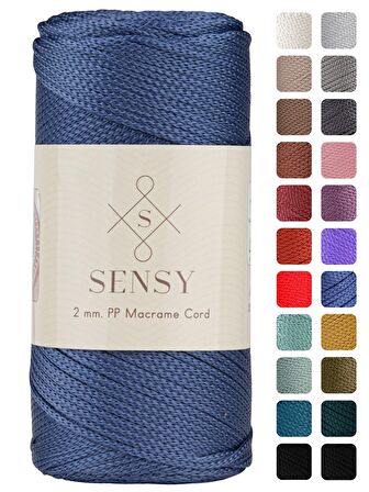 SENSY Premium 200 Gr Polyester Makrome İpi 2 MM - 230 M Supla İp Ve Çanta İpliği