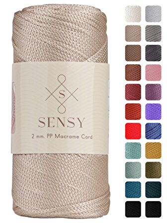 SENSY Premium 200 Gr Polyester Makrome İpi 2 MM - 230 M Supla İp Ve Çanta İpliği