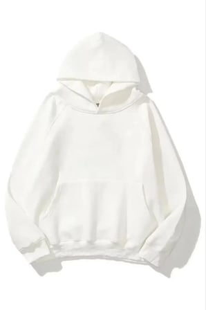 3 İplik Pamuklu Unisex Kapşonlu Sweetshirt Sweatshirt - Beyaz