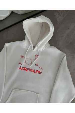 Kadın Kışlık Uzun Kol Kapüşonlu SweatShirt - Beyaz