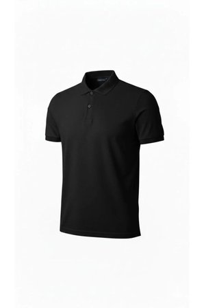 Yakamoz Moda Polo Yaka Pike Tişört Regular Fit Siyah S Beden