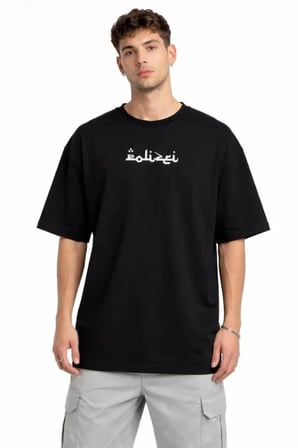Erkek Bisiklet Yaka Baskılı Kısa Kollu Tişört Streetwear Günlük Basic Pamuklu T-shirt - Si