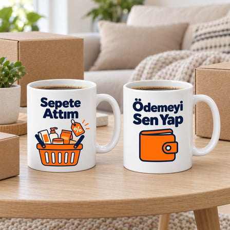 Sepete Attım / Ödemeyi Sen Yap 2`li Porselen Kupa Seti - MODEL 404