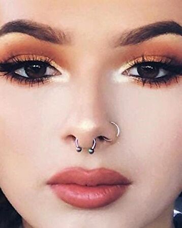 10 mm Hologram Çelik Top Uçlu Piercing Septum Helix Kıkırdak
