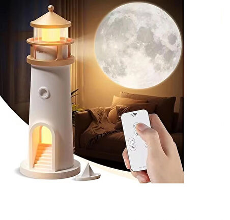 Deniz Feneri Görünümlü Bluetoothlu Hoparlör ve Gece Lambası Hediyelik Ürün