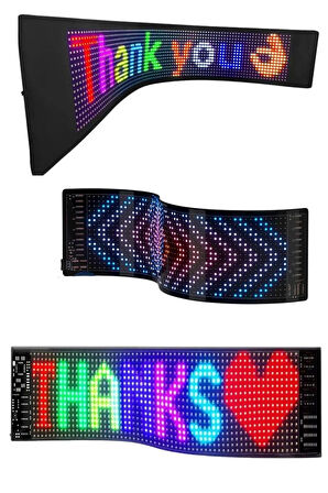 LED Matrix Panel Rg-B Ekran Kumandalı App Kontrollü Iş Yeri Otomobil Tır Kamyon Cam Uyumlu Kedi Gözlü