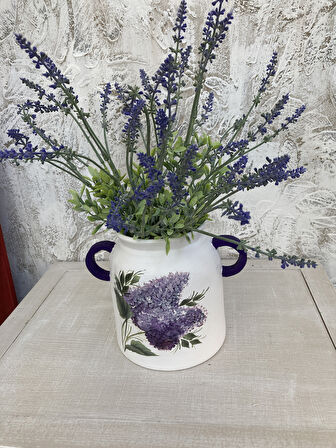 Kulplu Saksı, Vazo Sümbül  Desenli