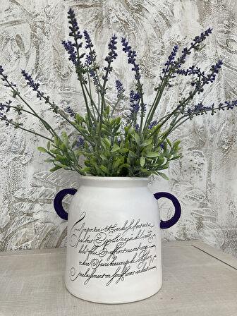 Kulplu Saksı, Vazo Sümbül  Desenli