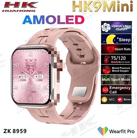 Serreha Bayan Saat  HK9 Mini Mini Akıllı Saat PEMBE 