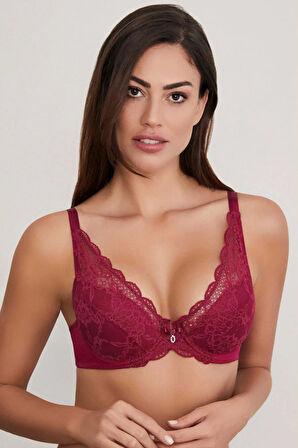 Emily Balenli Kaplı Üçgen Sütyen Vişne Renk