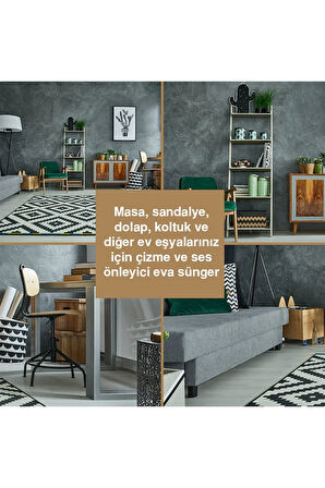 Yapışkanlı Eva Ses Gürültü Önleyici Dolap Çekmece Kapağı Stoperi 500 adet (Gri)