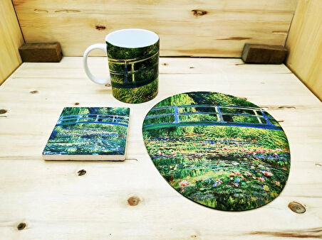 Claude Monet Set 1 - Kupa Mousepad Traverten Bardak Altlığı 1