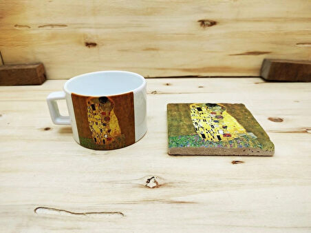 Gustav Klimt Set 4 - Çay/kahve Fincanı Kupa Taş Bardak Altlığı 1