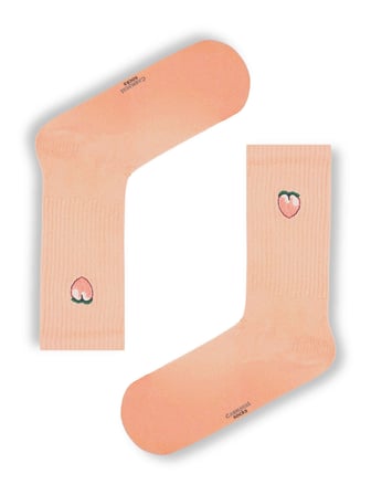 Unisex 5'li Nakışlı Meyveler Renkli Çorap Kutusu
