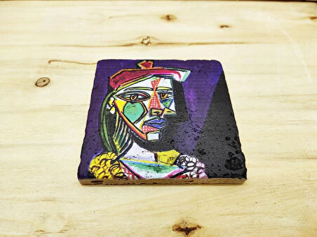 Pablo Picasso Set 6 - Kupa Traverten Bardak Altlığı Mousepad Mdf Telefon Standı