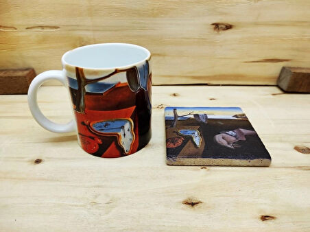 Salvador Dali Set 8 - Kupa Traverten Bardak Altlığı 1