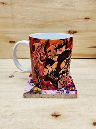 Wassily Kandinsky Set 8 - Kupa Traverten Bardak Altlığı 1