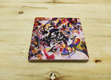 Wassily Kandinsky Set 8 - Kupa Traverten Bardak Altlığı 1