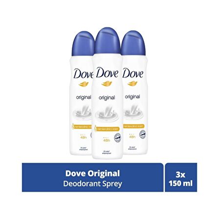 Dove Kadın Deodorant Original 150 ML - 3'lü Avantaj Paketi