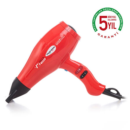 Ventoso V5 Silex5000 2500 W Profesyonel Fön Makinesi Kırmızı Ahşap Fön Fırçalı