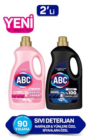 ABC Karma Renkler İçin Sıvı Deterjan 2x2.7 lt 90 Yıkama 