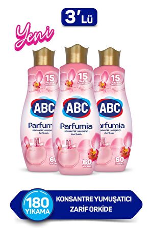 ABC Parfumia Zarif Orkide Beyazlar ve Renkliler İçin Konsantre Yumuşatıcı 3 x 1440 ml 180 Yıkama