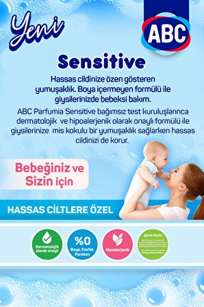 ABC Parfumia Organik Anti-Alerjik Büyüleyici Yasemin & Zarif Orkide Beyazlar ve Renkliler İçin Konsantre Yumuşatıcı 3 x 1440 ml 180 Yıkama