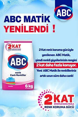 ABC Matik Dağ Esintisi Parfümlü Renkliler İçin Toz Çamaşır Deterjanı 6 kg 40 Yıkama + Yumuşatıcı