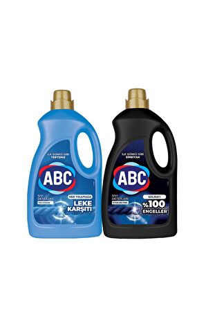 ABC Leke Karşıtı & Solmayı Engeller Renkliler ve Siyahlar için Sıvı Deterjan 90 Yıkama 2x2.75 lt