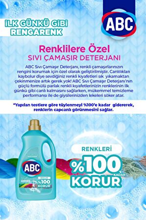 ABC Leke Karşıtı & %100 Korur Renkliler için Sıvı Deterjan 90 Yıkama 2x2.75 lt