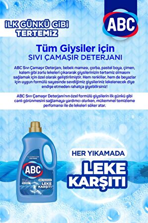 ABC Leke Karşıtı & %100 Korur Renkliler için Sıvı Deterjan 90 Yıkama 2x2.75 lt