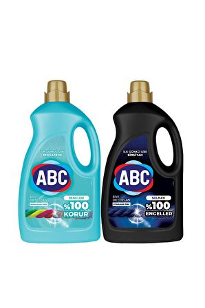 ABC Renkliler - Siyahlar İçin Sıvı Deterjan 2x2.7 lt 90 Yıkama 