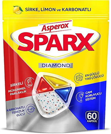 Asperox Sparx Diamond Bulaşık Makinesi Kapsülü 60x2