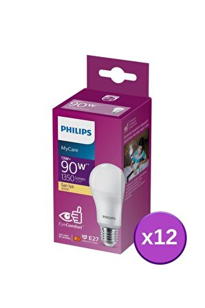 PHILIPS LED 13W AMPUL 3000K SARI IŞIK 12Lİ